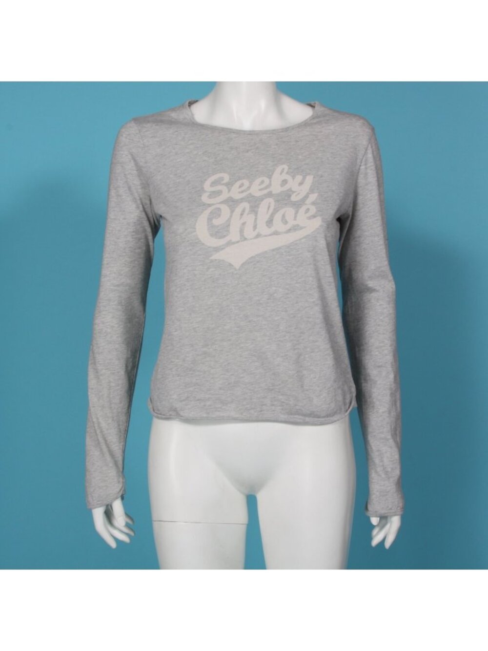 See by Chloe Cute Long Sleeve Jersey T-Shirt Tee Women's size 6 gray - 925